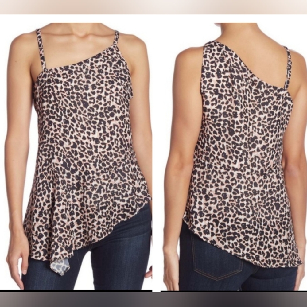 NEW Parker Asymmetrical Animal Print Mobwife Sleeveless Tank Blouse Sz Med NWT